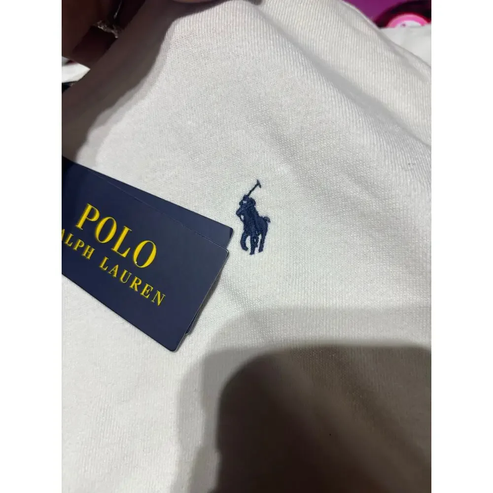 Ralph Lauren 8/10 cropped tied dyed arms red blue polo on back shoulder area nwt